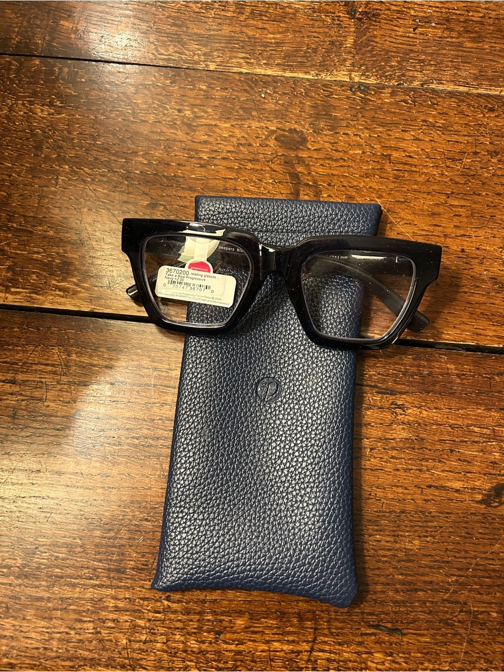 Dark Blue Thick-Frame Women's Peepers Progressive 2 Glasses